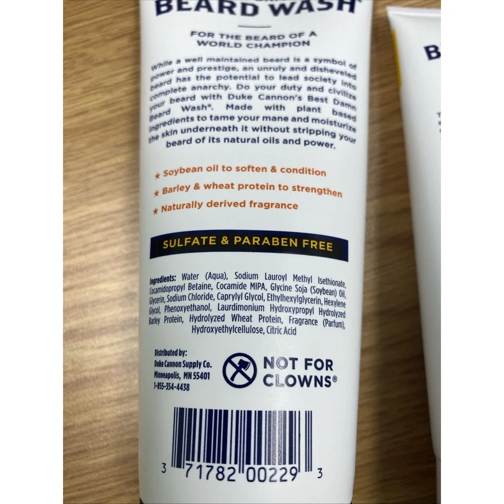 Duke Cannon Beard Wash And Face Lotion Citrus Hefeweizen 6 fl oz - 2 Pack.